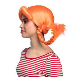 Dámska oranžová parochňa s copmi